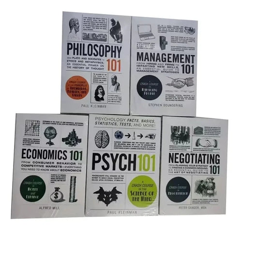 5 Books Set 101 Series Book for Philosophy, Management,Economics,Negotiating,PSYCH Books Paperback in English Books