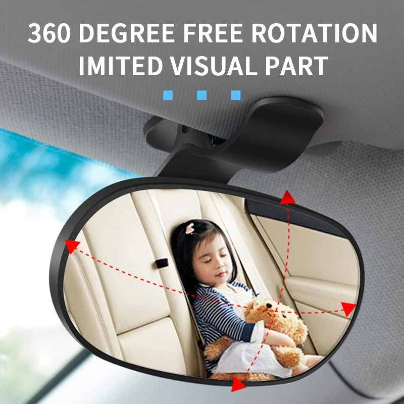 Interior Car Baby Mirror Rear Seat Baby Kids Monitor Mirrors For Safety Auto Windshield Suction Cup Sun Visor Plate Clip Mirror