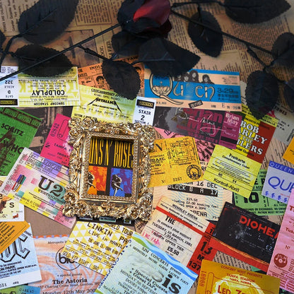 10/20/43pcs Rock Music Ticket Graffiti Stickers Retro Band Decal Sticker for Kids Toys Cool Waterproof DIY Guitar Motorcycle Car