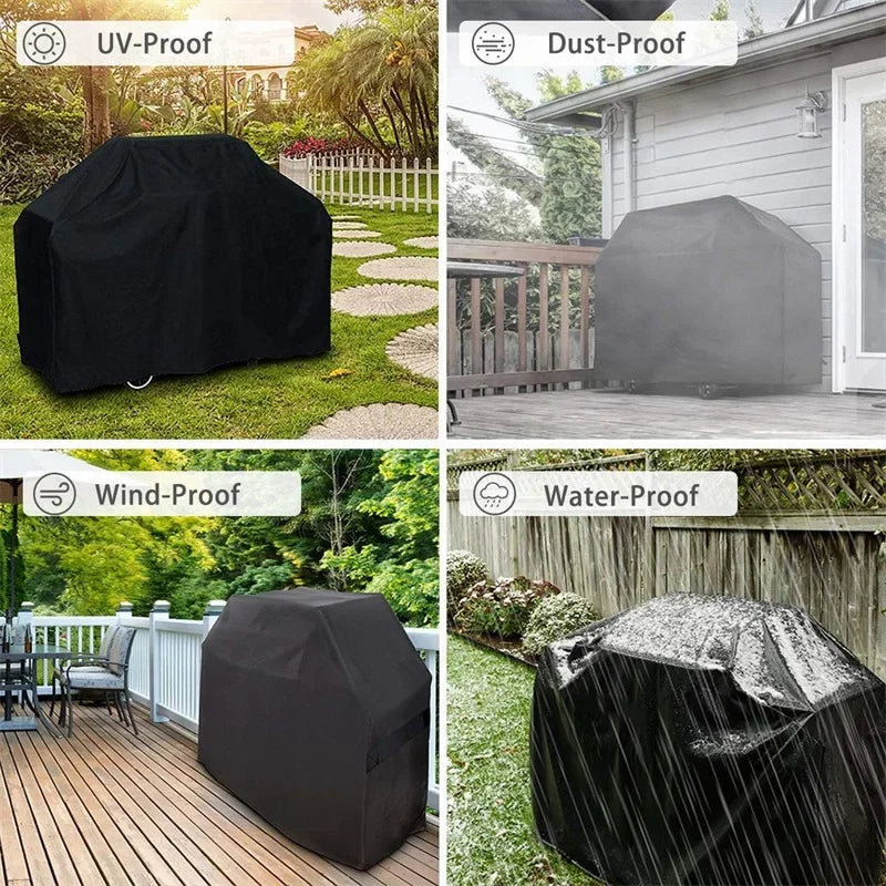 BBQ Grill Barbeque Cover Anti-Dust Waterproof Weber Heavy Duty Charbroil BBQ Cover Outdoor Rain Protective Barbecue Cover