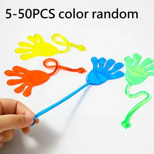 Funny Sticky Hands Toy 5-50 Pcs Elastic Slap Palm Squishy Kids Party Favors Novelty Gift Supplies for Children