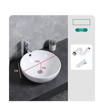 Bathroom washbasin Balcony washbasin Round size two models excluding faucet Sold separately ceramic pedestal washbasin