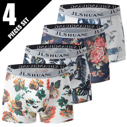 4/10 Pack Teenagers To Adults Parent-child Boyshort Simple Fashion Multi-size Shorts Men's Comfortable Underwear Elastic Waist P