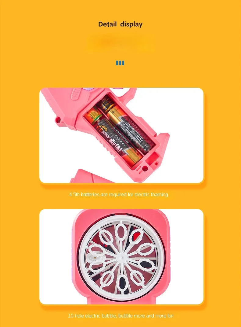 Children Bubble Gun Toy Astronaut Fully Automatic Bubble Machine Bubbles Gun Outdoor Game Fantasy Toy for Boys Girls Gifts