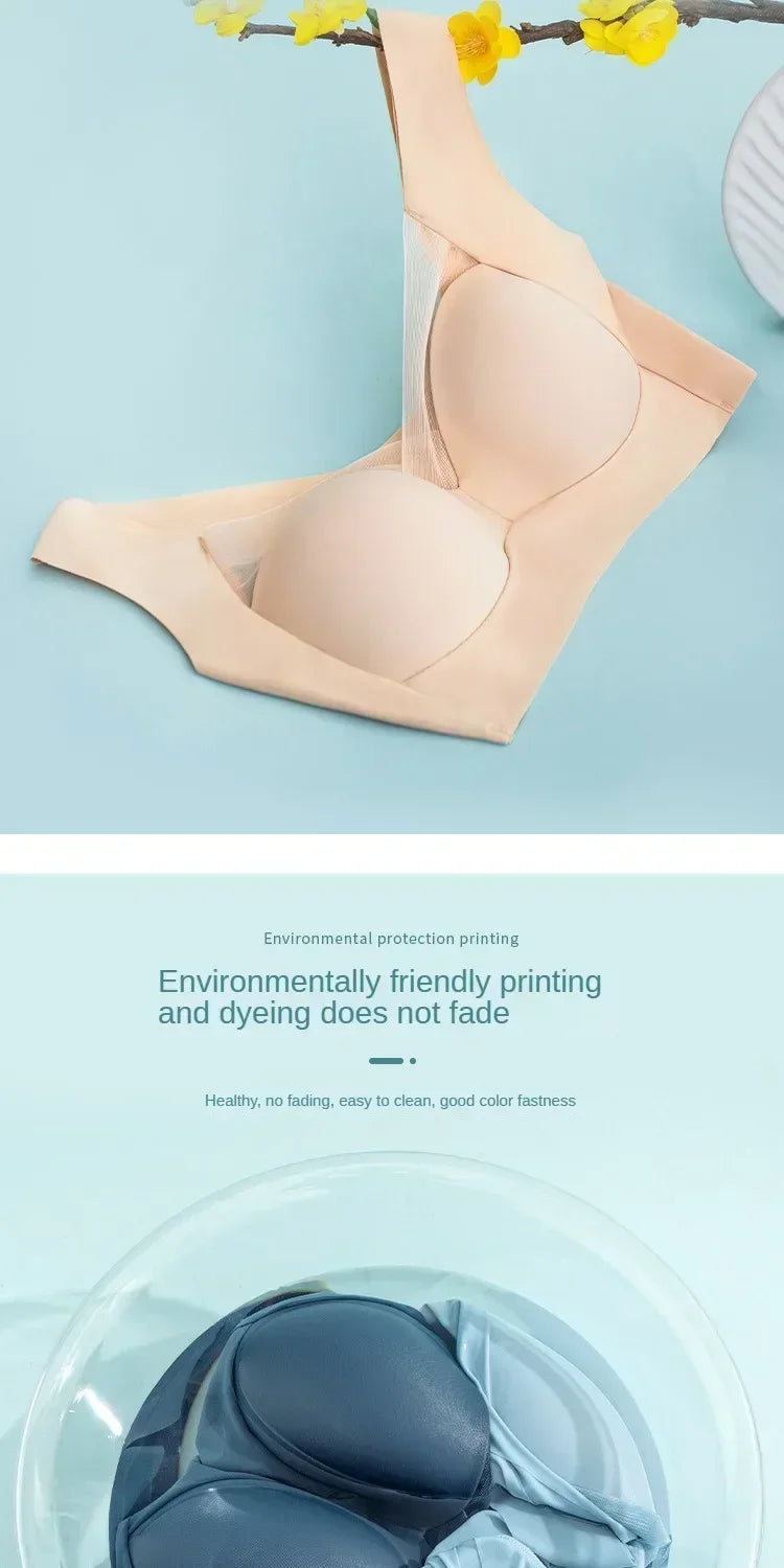 Soft Support Seamless Underwear Comfortable Gathering No Steel Ring Collection Light Thin Breathable Bra Style