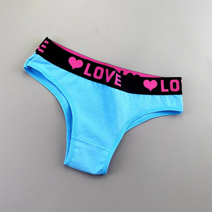 6 قطع من ملابس داخلية نسائية قطنية مطبوعة على شكل قلب بحزام عريض ملفوفة بشكل نصف أرداف بيكيني قصير للسيدات ملابس داخلية جميلة