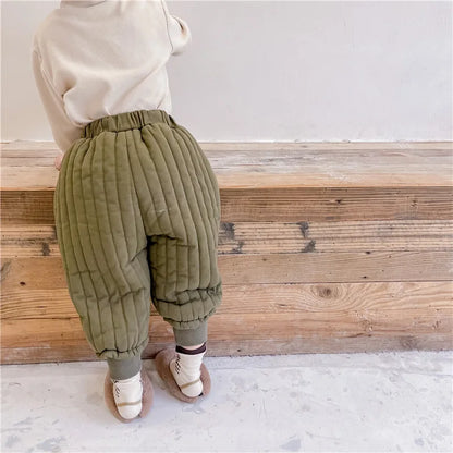 Children's Clothing From 2 To 7 Years Winter Kids Warm Cotton-Padded Trousers Baby Girls Thick Pants Toddler Boys Wear Clothes
