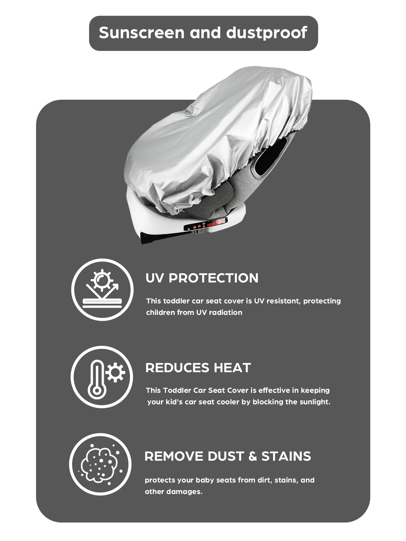 1PC  Baby Car Seat Sun Shade Cover Blocks Out Heat & Sun UV Covers Universal Baby Travel Accessories