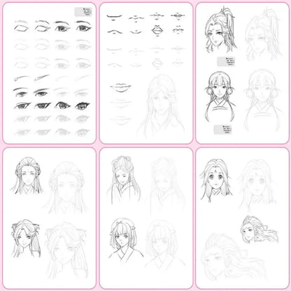 Comics Anime Sketch Tutorial Book Girl Boy Zero Basic Line Draft Tracing Book Novice Hand Drawing Comics Hand Drawn Book