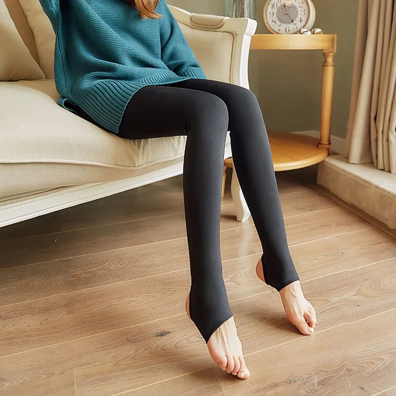 Fleece Thermal Leggings Sexy Translucent Legging Seamless Women High Waist Pantyhose Winter Warm Elasticity Stockings