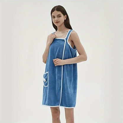 Bath Towel Household Women Wearable Wrap Adults Absorb Water Polyester Dry Hair Skirt Long Style Bathroom Washable Bathrobe