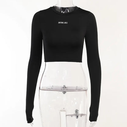 European and American Spring/Summer Round Neck Long Short sleeved 3/4 Shorts Two piece Women's Fashion Sports Versatile Set