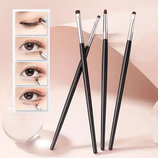 4Pcs Eye Smudge Brush, Fine Soft Makeup Tool, Eyeshadow Brush Set Eyeliner Brush For Blending Eyeshadow Eyeliner, Ideal