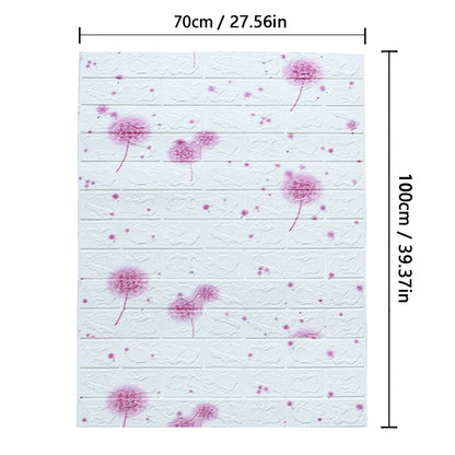 70cm*100cm Self-adhesive Wallpaper Background Modern Home Decoration PVC Waterproof Wall Stickers Foam 3D DIY Brick Pattern Room