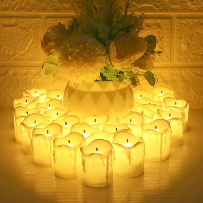 12/24Pcs Flameless LED Candle Battery Operated Flickering Candle For Home Christmas Party Wedding Decoration Tealight Candles