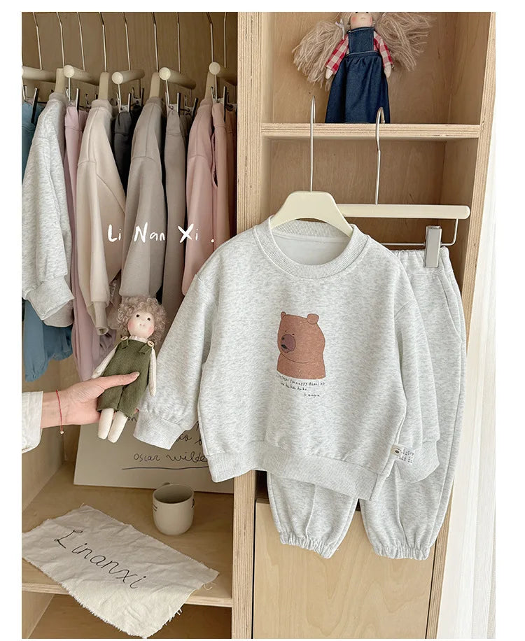 Kids Clothes Sets 2025 Autumn Winter Sport Suits for Boys Cartoon Sweatshirts+pants Tracksuits for Girls Toddler Outfits Sets