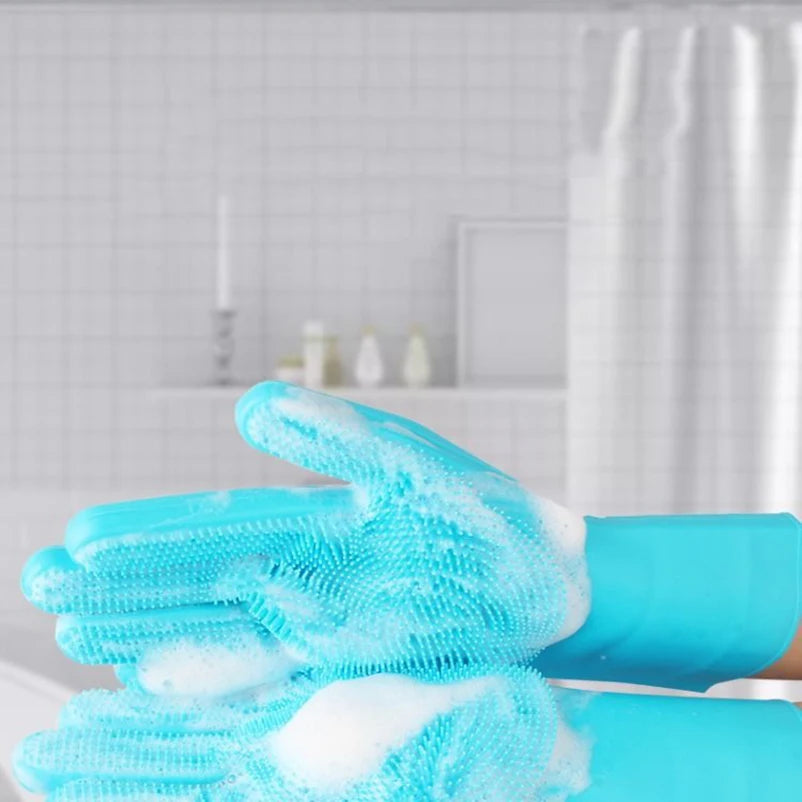 Pet Dog bath accessories Scrub brush Teddy silicone bath gloves anti-scratch and anti-bite bath products