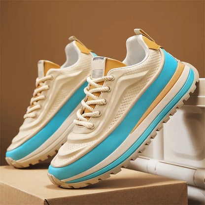 Men Shoes Platform Male Sneakers Fashion Thick Soles Casual Sport Shoes Breathable Height Increased Athletic Shoes Walking Shoes