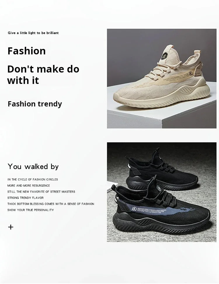 Men Sneakers 2025 Men Tennis Shoes New Fashion Spring and Summer Leisure Walking and Running Breathable Flat Bottom Gym Sports