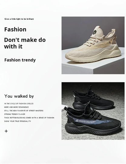 Men Sneakers 2025 Men Tennis Shoes New Fashion Spring and Summer Leisure Walking and Running Breathable Flat Bottom Gym Sports