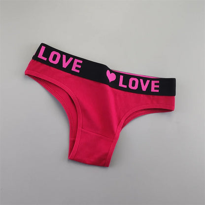 6 قطع من ملابس داخلية نسائية قطنية مطبوعة على شكل قلب بحزام عريض ملفوفة بشكل نصف أرداف بيكيني قصير للسيدات ملابس داخلية جميلة