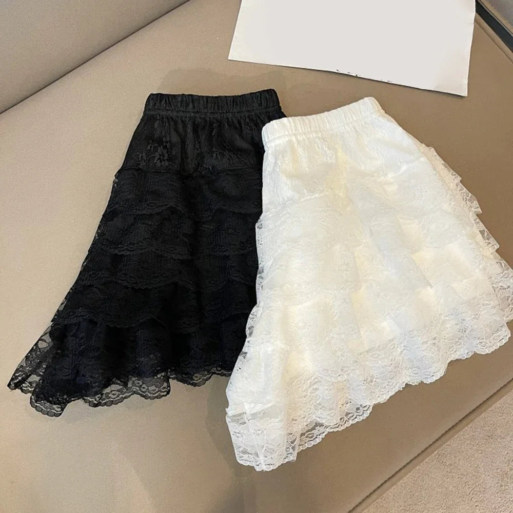 Lace Safety Pants Women Elastic Waist Home Sleep Shorts Floral Loose Bottom Summer Anti-glare Shorts Underwear Accessories