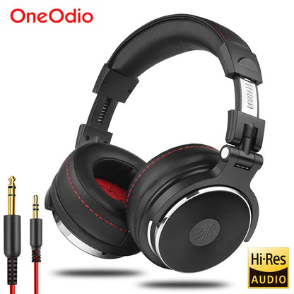 Oneodio Pro 30 Professional Studio DJ Headphones With Microphone Over Ear Wired Earphones HiFi Monitors Foldable Gaming Headset