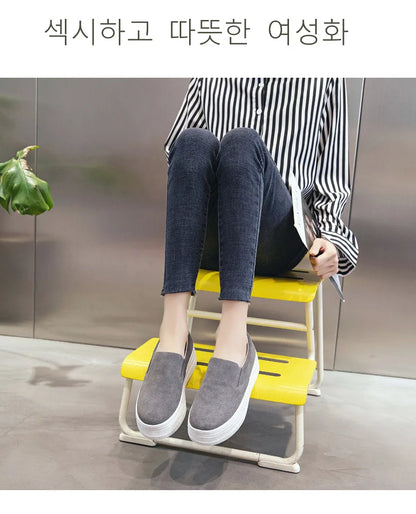 Shoes for Women Spring Leisure Sneakers New Womens Lazy Footwear Lightweight Thick Sole Genuine Leather Board Shoes Platform