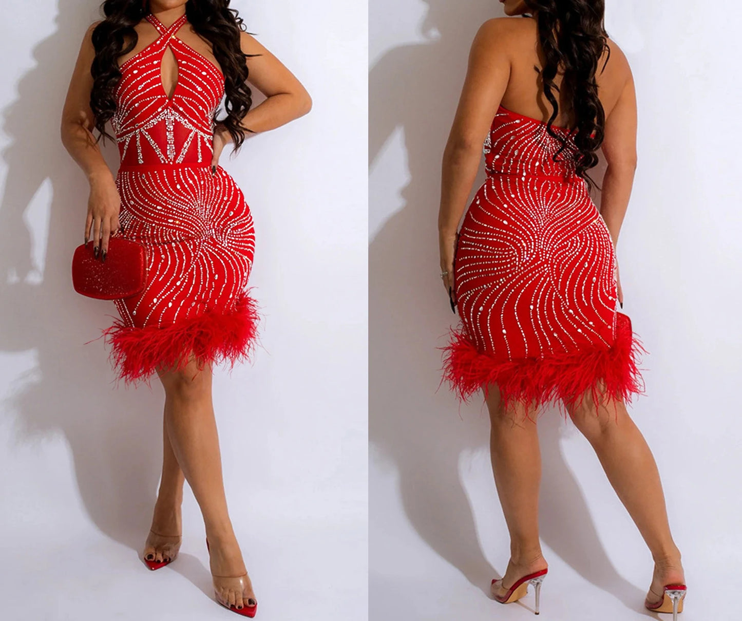 Sparkly Diamonds Elegant Dress Women For Wedding Party Cocktail Prom Dress Rhinestone Sheer Mesh Sexy Formal Evening Dresses