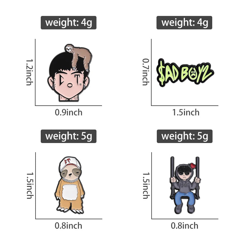 Retro Mexican Metal Hat Clip Pins Enamel Pins Cartoon Sloth Boy Baseball Cap Golf Cap Hat Badge Accessories Fashion Jewelry Gift