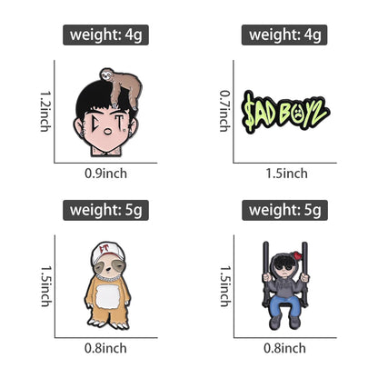 Retro Mexican Metal Hat Clip Pins Enamel Pins Cartoon Sloth Boy Baseball Cap Golf Cap Hat Badge Accessories Fashion Jewelry Gift