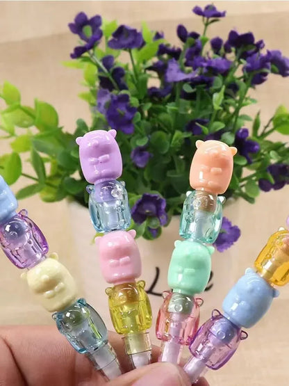 2-Pack Adorable Bear Mechanical Pencils - No-Sharpening Design for School, Office & Gift Giving