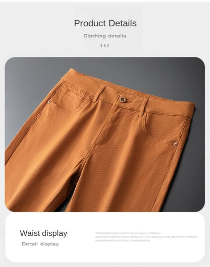 Seven-Color Stretch Jean Men's Trendy Wild Simple 97% Cotton High-End Slim-Fitting Small Straight Casual Men's Clothing Trousers