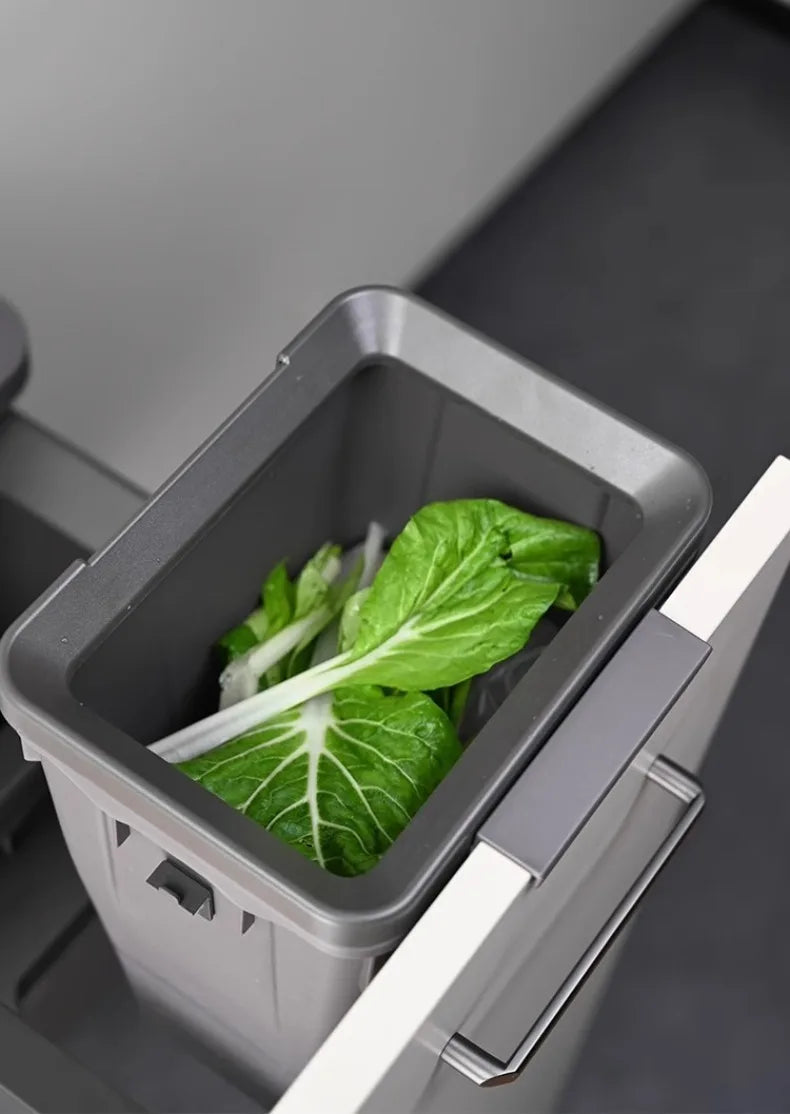 Kitchen Cabinet Embedded Trash Can Large Capacity Hidden Trash Can Classified Garbage Bin with Lid Kitchens Food Waste Disposal