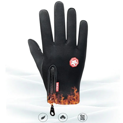 Ski Gloves Grab Velvet Touch Screen Gloves Autumn and Winter Warm Plus Velvet Cold Proof Waterproof Outdoor Riding Model