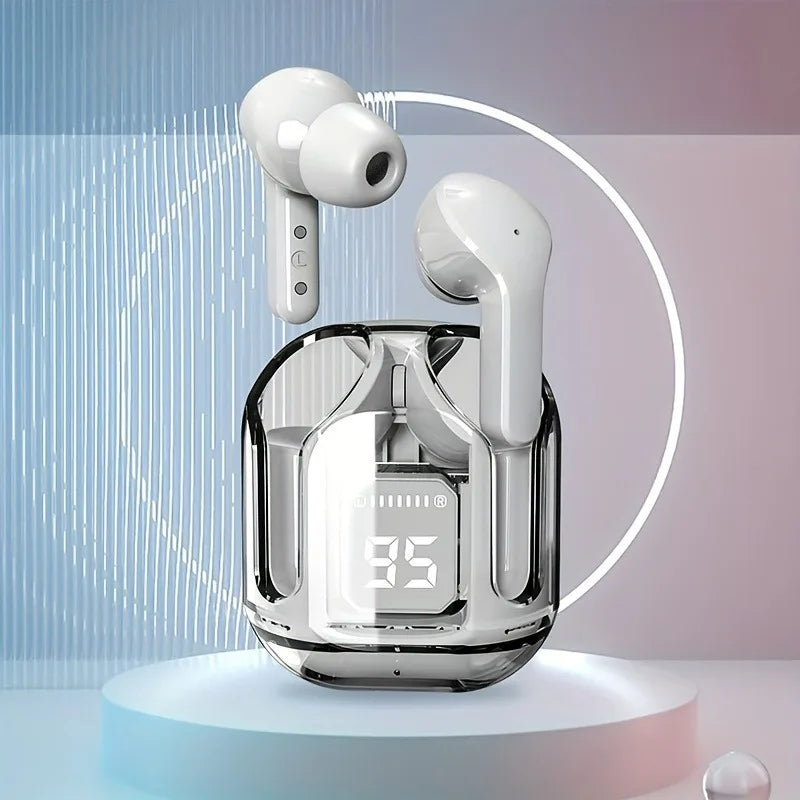 Original Wireless Bluetooth Earphone Transparent HIFI Headphones LED Power Digital Display Stereo Sound Earphones for Xiaomi