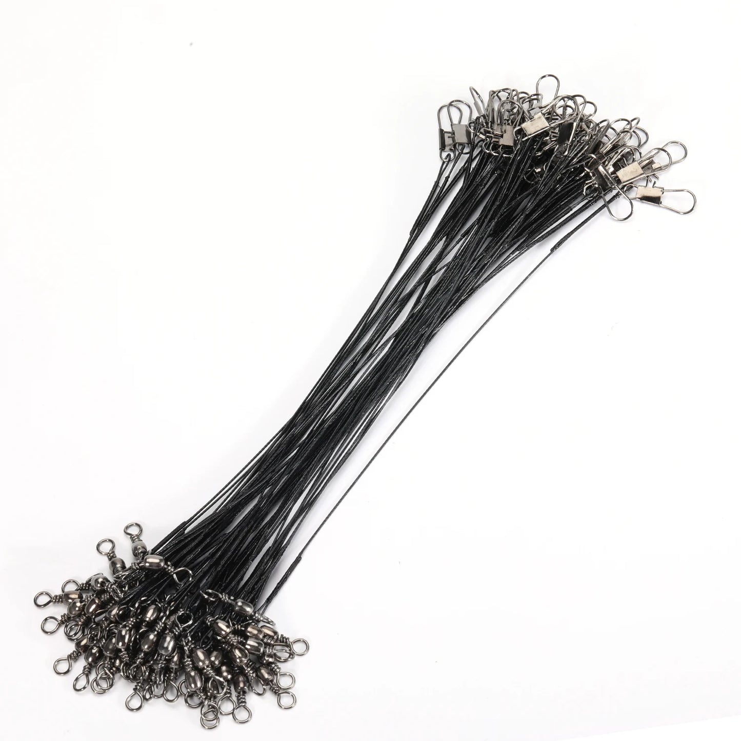 Sougayilang 20 قطعة من خط صيد الفولاذ المقاوم للعض مع سلك فولاذي مع ملحق صيد دوار سلك صيد أساسي 15-30 سم