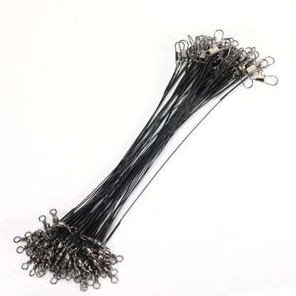 Sougayilang 20 قطعة من خط صيد الفولاذ المقاوم للعض مع سلك فولاذي مع ملحق صيد دوار سلك صيد أساسي 15-30 سم