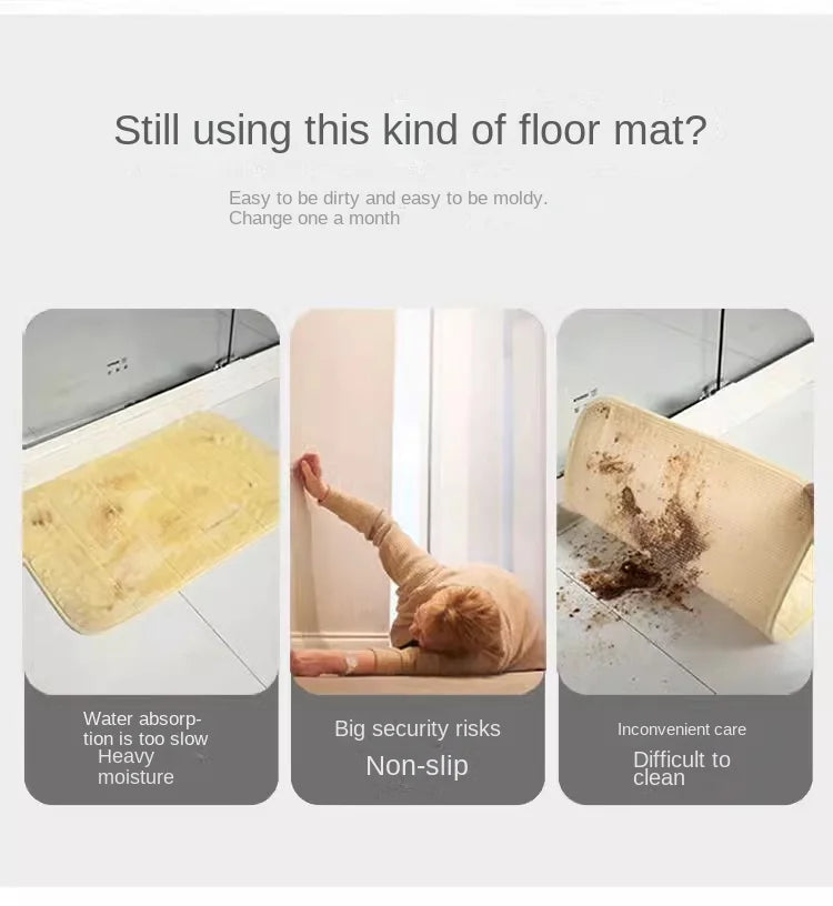 Bathroom door absorbent floor mat foot mat household toilet toilet soft diatom mud toilet quick drying non-slip mat