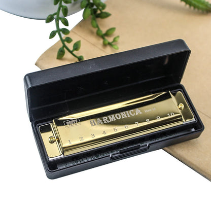 Harmonica Key of C 10 Hole Chromatic Harmonica C with Case for Beginner Gift with Case