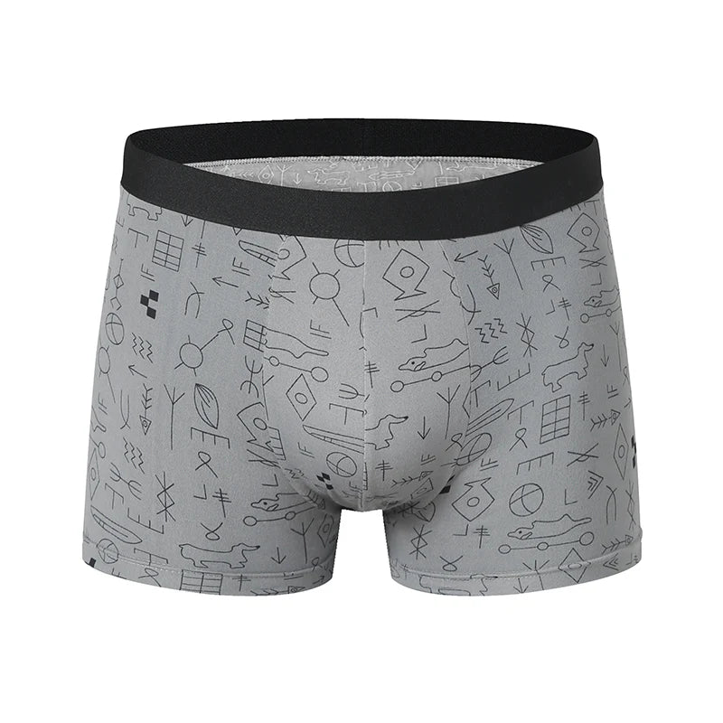 10-piece men's random fashion printed underwear Europe and large size sexy men comfortable wild boyshort elastic waist pants.