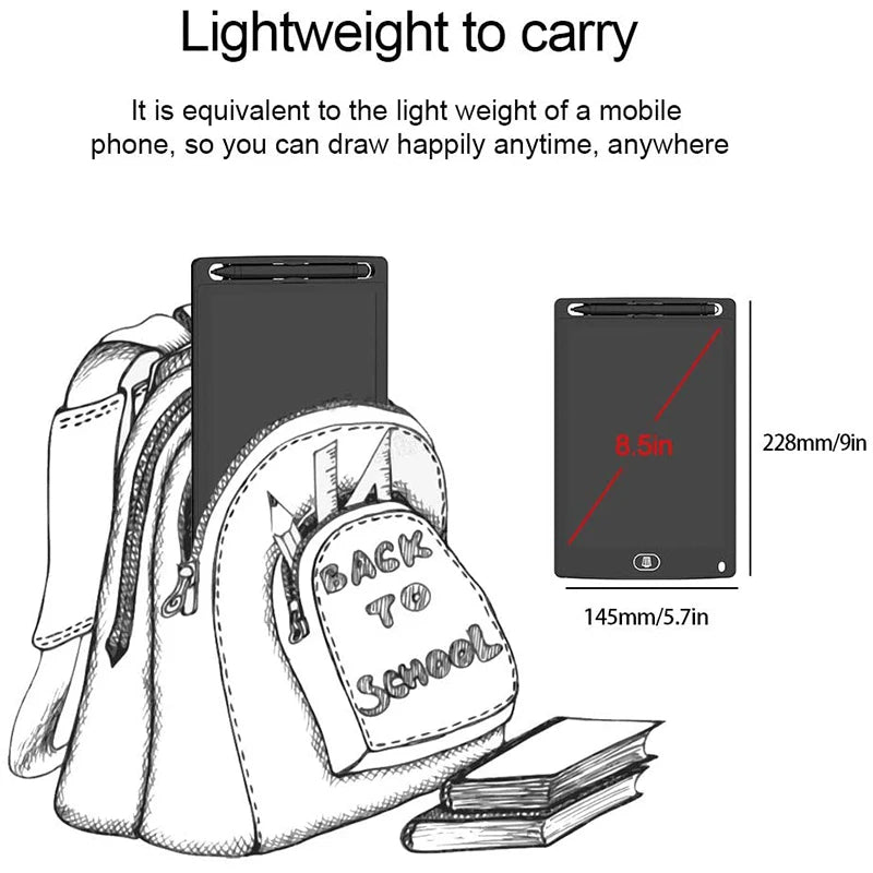 Children's Digital Drawing Tablet 8.5 Inch LCD Screen Electronic Writing Board with Handwriting Pad and Stylus Pad LCD Screen