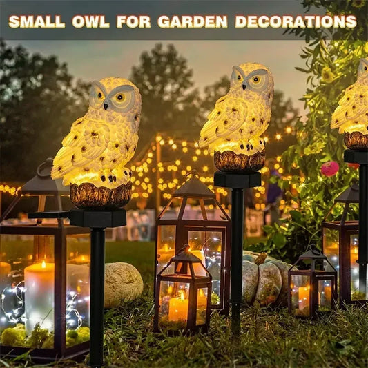 Solar Owl Garden Light Outdoor LED Lawn Lamp for Garden Decoration Waterproof Christmas Lights Outdoor Solar Lamp Post