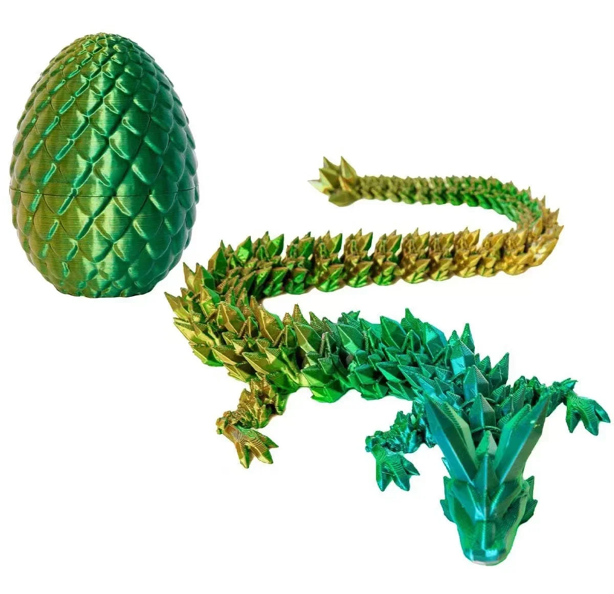 22cm 3D Printed Dragon 8.5cm Dragon Egg Crystal Dragon Egg Funny Home Office Decoration Cool Chinese Festival Dragon Figurine