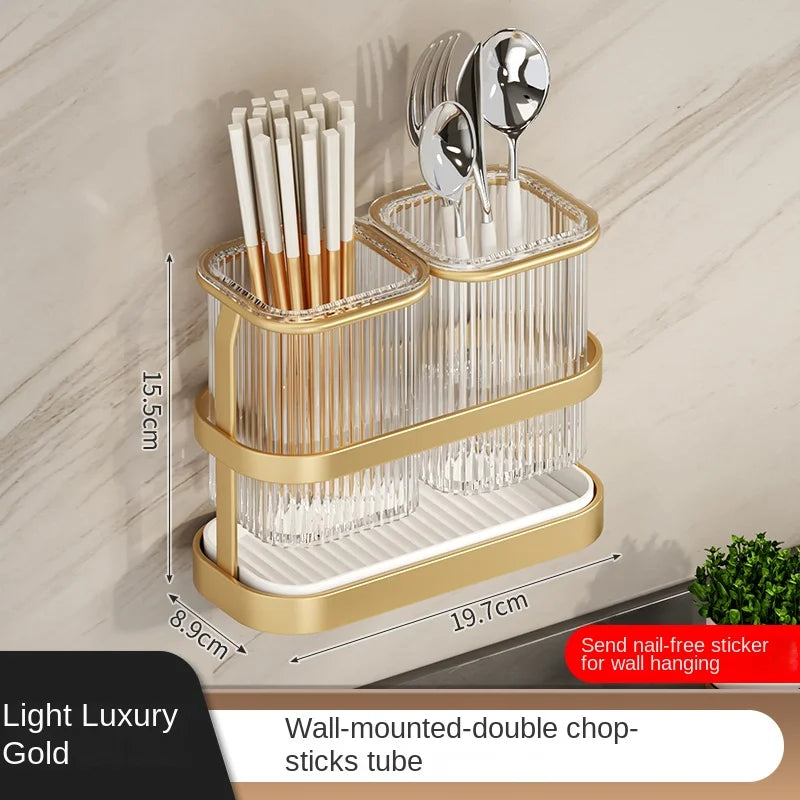 Kitchen knife rack, chopstick holder, wall-mounted multifunctional countertop, cutting board, and tool storage rack