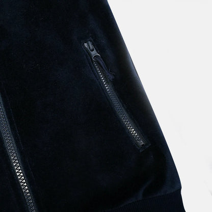 Kids school clothes boy/girl school vest navy velour lining hooded outside jacket front zippers and embroided heart kids tops