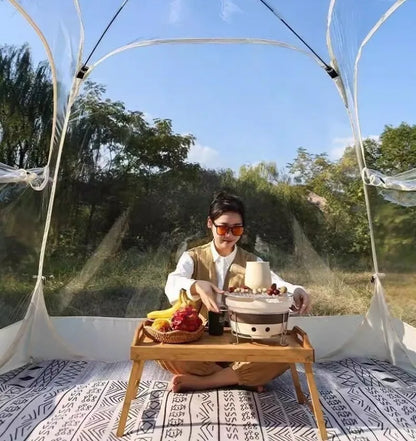 Outdoor Transparent Panoramic Tent Creative Windproof Courtyard Dinner Dome Camping Tents Family Travel Parties Equipment