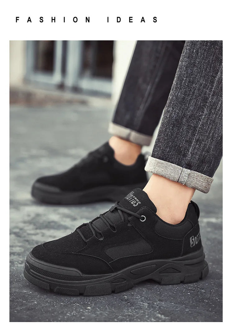 2025 new men's shoes for spring leisure, breathable, anti slip, wear-resistant workwear shoes, men's sports shoes, board shoes