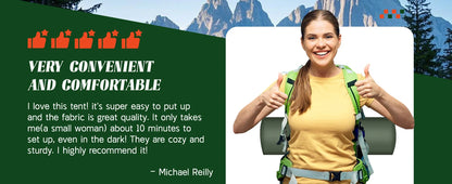 Tents for Camping 3-4 Person with Rainfly Camping Tents 100% Waterproof Windproof Tents for Camping with Removable Rainfly