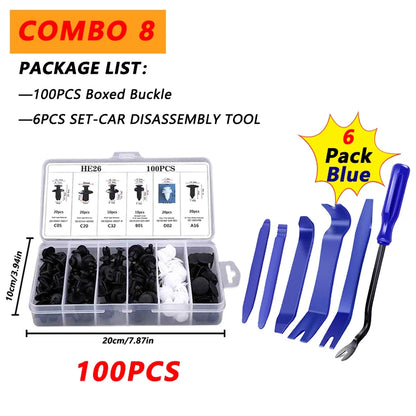 100pcs Auto Fastener Clip Kit Fender Rivet Clips Car Body Push Retainer Pin Rivet Bumper Door Trim Panel Retainer Car Clips